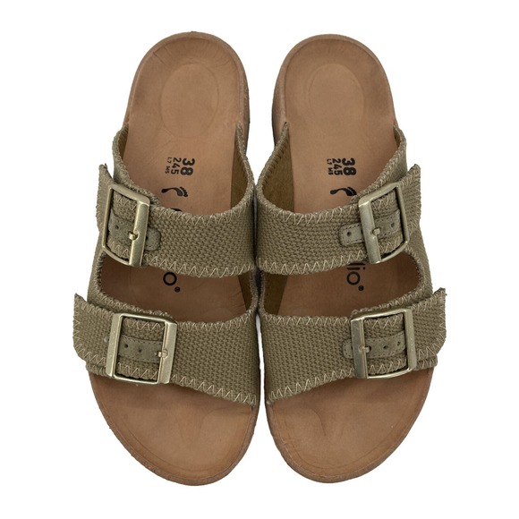 Birkenstock Shoes - Birkenstock Papillio Gabriela Canvas Sandals EU 38 Khaki Beige Made In Portugal